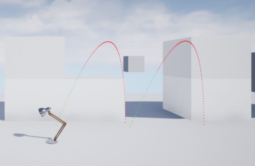 A trajectory of some random UE4 character jump